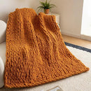 WESHIONGOO Chunky Knit Blanket Throw 50"×60" Knitted Throw Blankets for Couch Bed Fall Throw Blanket Fluffy Soft Blanket with Jumbo Chenille Yarn Thick 100% Handmade (Burnt Orange) by CozyNest Decor