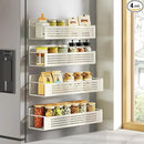 SONGMICS Magnetic Spice Rack for Refrigerator, Set of 4, 2 Large and 2 Small Kichen Magnetic Shelves for Microwave, Washing Machine, Spice Organizers, No Drilling Needed, Cream White UKCS061W01 by CozyNest Decor