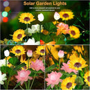 Solar Flower Lights - 4 Pack Outdoor Waterproof Sun Powered Lotus Sunflowers Landscape Decorative Glowing Lights for Yard, Lawn, Patio, Pathway by GreenHaven Gardens