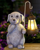 Dog Statue with Solar Lantern - Outdoor Decor Dog Figurines for Garden Lawn Patio Balcony, Outdoor Statues Unique Gifts for Women Moms Grandma by GreenHaven Gardens