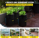 VEVOR DWC Hydroponic System, 5 Gallon 4 Buckets, Deep Water Culture Growing Bucket, Hydroponics Grow Kit with Pump, Air Stone and Water Level Device, for Indoor/Outdoor Leafy Vegetables by GreenHaven Gardens
