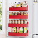 Magnetic Spice Rack for Refrigerator, Kitchen Organizer and Storage Shelf, Red (4 Pack)… by CozyNest Decor