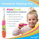 Brush Baby KidzSonic Toddler and Kid Electric Toothbrush for Ages 3+ Years - Disco Lights, Gentle Vibration, and Smart Timer Provide a Fun Brushing Experience - (3) 3+ yrs Brush Heads Included (Pink) by TinyTreasures Baby Boutique