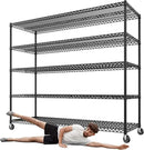 REIBII 73" H Storage Shelves Wire Shelving with Wheels 3200 lbs Heavy Duty Steel Metal Shelving Unit Shelf Rack for Warehouses,Garage, Kitchen, School,Commercial,73" H X 60”W X 18" D by CozyNest Decor