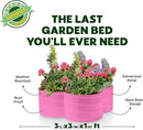 Galvanized Raised Garden Beds Outdoor // 3×3×1 ft Planter Raised Beds for Gardening, Vegetables, Flowers // Large Metal Garden Box (Pink) // Patented Tool-Free Design by GreenHaven Gardens