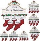 Personalized Christmas Ornaments 2025 Family of 2/3/4/5/6/7/8 Custom Christmas Stocking Ornament with Names Customized Ornaments for Xmas Tree,Family of 5 by TinyTreasures Baby Boutique