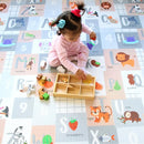 Cushmat Stylish Reversible Foam Play Mat (Large, Tropical Safari - Crystals Char) - Soft, Waterproof, Durable Play mat for Infants, Babies, Toddler, Kids & Grownup - 6.5ft x 4.5ft by TinyTreasures Baby Boutique