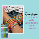 Loopdedoo 18 Refill Skeins for Loopdedoo Bracelet Craft Kit - Suitable for Ages 8 & Up - 100% Cotton Embroidery & Cross Stitch Threads - Threads for Bracelet Making Kit by TinyTreasures Baby Boutique