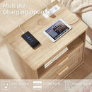 LEYAOYAO Boho Rattan Coffee Table and End Table Sets, 48" Wide Center Tables & 23" Night Stand with Charging Station Chest of Drawers, Natural Wood Coffee Table for Living Room 2 Piece Set by CozyNest Decor