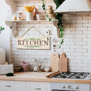 Kitchen Sign Wall Decor, Kitchen Wall Art with Plant Print, Rustic Farmhouse Wall Hanging Plaque Home Kitchen Decorative Kitchen, 4.7 x 13.7 inches by CozyNest Decor