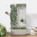 Casaphoria Metal Raised Garden Bed with Trellis and Wheels, 72"x35"x16" Planter Box for Climbing Plants, Vegetables & Vines, Features Drainage Holes and Privacy Screen (Grey-Helen) by GreenHaven Gardens