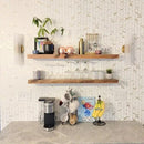 URBANDI, Rustic Floating Shelves, Set of 2, Hidden Bracket, Solid Wood, Heavy Duty, Wall Mounted Shelves, (Brown, 24Wx12D) by CozyNest Decor