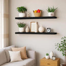 BGMG Wood Floating Shelves 36 inch Long,Wide Rustic Wooden Wall Shelves for Bathroom Living Room Bedroom Kitchen Farmhouse Set of 2-36x6.7x1.25 inch-Black by CozyNest Decor