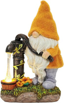 TERESA'S COLLECTIONS Fall Decor, Fall Gnomes Decor, Autumn Garden Gnomes Pumping Water with Solar Lights, Waterproof Resin Outdoor Fall Decor, Fall Gifts Outdoor/Indoor,9" by CozyNest Decor