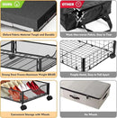 2 Pack Under Bed Storage with Wheels, 36" Lengthen Underbed Storage Containers with Lids, Large Capacity Under Bed Shoe Storage, Metal Clothes Organizer, Storage Box for Clothing Shoes Blankets Sheet by CozyNest Decor