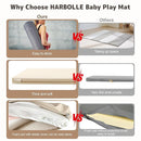 Baby Play Mat 47x47 Inches, Extra Thick 1.2" Foam Floor Mat for Tummy Time & Crawling, Waterproof Non-Slip Faux Leather Playpen Mat for Infants Toddlers, Indoor Outdoor Gym Activity, Beige by TinyTreasures Baby Boutique