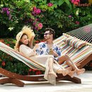 Lazy Daze 12 FT Sunbrella Fabric Hammock with Spreader Bars and Free Pillow Fits for Two Persons, All Weather and Fade Resistant for Patio Yard, 450 lbs Weight Capacity, Carousel Confetti by GreenHaven Gardens