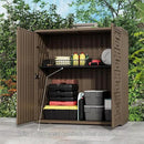 HOMSPARK Indoor/Outdoor Storage Cabinet with Doors and Shelf, 34”x16”x36” HDPE Plastic Storage Box for Bedroom, Bathroom, Living Room, Balcony, Multi-Purpose for Toys, Kitchen Tools, Coffee by GreenHaven Gardens