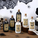 Uiifan 31 Pcs Halloween Potion Bottles Set Including Glass Apothecary Bottles with Cork Stickers and Pendants Halloween Decorations Indoor Party Supplies(White, Black,8.5 oz) by CozyNest Decor