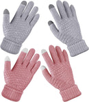 Geyoga 2 Pairs Women's Winter Touch Screen Gloves Soft Warm Fleece Lined Knit Elastic Cuff Winter Texting Gloves by TinyTreasures Baby Boutique