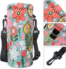Neoprene Water Bottle Carrier Bag with Adjustable Shoulder Strap for Men Women Walking Hiking,Portable Insulated Holder Case for Stainless Steel/Glass/Plastic Bottles by TinyTreasures Baby Boutique