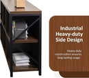 8 Cube Storage Organizer Bookshelf, Industrial Horizontal Bookcase, Accent Cubby Shelf, Media Console Table for Living Room, Home Office, 63 Inches, Brown Walnut by CozyNest Decor