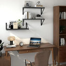 Heimlove Floating Shelves for Wall, 16 Inch Long Wood Floating Shelves Set of 3, Wall Mounted Hanging Shelf for Bathroom Bedroom Kitchen, Black by CozyNest Decor