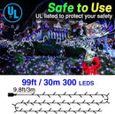 KNONEW Outdoor Christmas Lights 99ft 300 LED String Lights 8 Modes & Timer Fairy Light Plug in Waterproof LED String Lights for Xmas Yard Tree Wedding Party Holiday Decorations (Blue) by GreenHaven Gardens