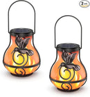 Solar Lights Outdoor Decorative, Hummingbird Flickering Flame Lantern Waterproof, Garden Decor Hanging Lights for Outside Patio Pathway Yard, Christmas Birthday Gifts, 2 Pack by GreenHaven Gardens