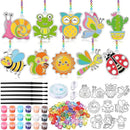 30 Sets Suncatchers Window Art Kits, DIY Sun Catchers Bulk Crafts Paint Your Own Window Ornaments for Boys Girls Classroom Home Party Birthday Activity Decor (Vibrant Style) by GreenHaven Gardens