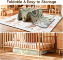 Foldable Baby Play Mat for Floor, PIGLOG 79x71 Extra Large Crawiling Play Mat for Babies, Waterproof & Portable Tummy Time and Non-Toxic Soft Foam Playmat for Infants, Toddlers by TinyTreasures Baby Boutique