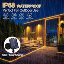 OMIKA 50ft 600 LEDs Solar Rope Lights, USB Charging, 20 Lighting Modes, Dimmable Timer Remote Control, IP68 Waterproof for Outdoor Trees, Parties, Gardens, Weddings, Christmas Decorations by TinyTreasures Baby Boutique