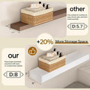 Floating Shelves 3 inch Thick for Wall Set of 2,Solid Pine Wood Wall Mount Shelf for Kitchen Living Room Bedroom Bathroom,8" D x 60" L x 3" H-White by CozyNest Decor