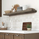 Solid Reclaimed Wood Floating Shelf 48inches Width and 8 inches Depth, Rustic Reclaimed Barnwood Wall Hanging Shelves with Invisible Heavy-Duty Metal Bracket，Cement Grey by CozyNest Decor