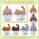Crochet Kit for Beginners- 4 PCS Fat Shiba Inu Crochet Kits for Adults, 4PCS Corgi Dog Crochet Animal Kit with Step-by-Step Video Tutorials, Yarn, Crochet Hook, Instructions DIY Knitting Kit by TinyTreasures Baby Boutique