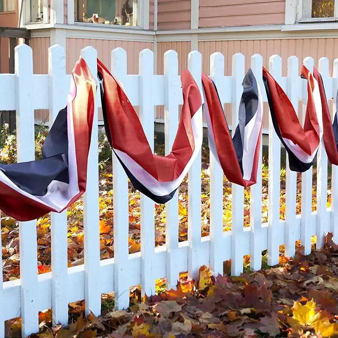 EBaokuup 2 Pack 20x2 Ft American Flag Bunting-4th of July Banner Decor Red, White & Blue Stripe Flag-Large Patriotic Bunting US Flag Decorations for Independence Day Outdoor Porch Garden, photo 4 of 7