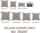 Fancy Homi 2 Packs Neutral Grey Big Decorative Throw Pillow Covers 24x24 Inch for Living Room Couch Bed, Rustic Farmhouse Boho Home Decor, Soft Corss Corduroy Patchwork Accent Square Cushion Case 60cm by CozyNest Decor