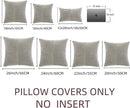 Fancy Homi 2 Packs Neutral Grey Decorative Throw Pillow Covers 18x18 Inch for Living Room Couch Sofa, Rustic Farmhouse Boho Home Decor, Soft Corss Corduroy Patchwork Textured Square Cushion Case 45cm by CozyNest Decor
