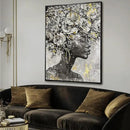 Large Black and Gold African American Wall Art with Framed Black Woman Office Bedroom Living Room Poster Home Hanging Decor 32x48 Inch by CozyNest Decor