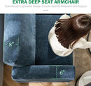 38.5 Oversized Accent Chair with Storage Blue Chenille, Single Modern Accent Sofa Chair with Arms for Apartment Living Room (21" Deep Seat) by CozyNest Decor