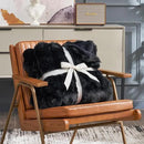 Cozy Bliss Faux Fur Throw Blanket for Couch, Fuzzy Soft Plush Thick Bubble Blanket for Sofa Bedroom Living Room, 60 * 80 Inches Black by CozyNest Decor