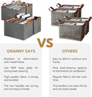GRANNY SAYS Closet Storage Baskets, Collapsible Fabric Storage Bins with Metal Frame, Clothes Organizer Bins, Extra Large Baskets for Shelves, Dark Gray, 4-Pack by CozyNest Decor
