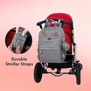 Dikaslon Diaper Bag Backpack with Portable Changing Pad, Pacifier Case and Stroller Straps, Large Unisex Baby Bags for Boys Girls, Multipurpose Travel Back Pack Moms Dads, Gray by TinyTreasures Baby Boutique