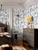 Dimoon 393"x17.3" Floral Peel and Stick Wallpaper White Contact Paper Waterproof Black Lines Wallpaper Vintage Flower Thicken Plant Self Adhesive Removable Wall Covering Shelf Liner Decal Vinyl Roll by GreenHaven Gardens