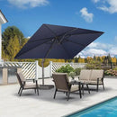 PURPLE LEAF 9' X 11.5' Rectangle Cantilever Umbrella Patio Umbrella Outdoor Aluminum Offset Hanging Umbrella with 360-degree Rotation for Pool Garden Backyard Deck, Navy Blue by GreenHaven Gardens