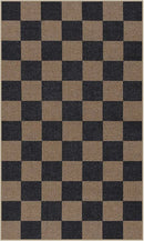 Lahome Checkered Easy Jute 3x5 Rug, Washable Rugs for Living Room Entryway Farmhouse Non Slip Black Outdoor Carpet, Checkerboard Indoor Door Mat for Entry Patio Deck by CozyNest Decor