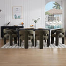 Green Sherpa Dining Chairs Set of 6, Modern Barrel Dining Room Chairs Upholstered Faux Fur Accent Chair with Arms and Round Back for Living Room Kitchen Armchair No Assembly Needed by CozyNest Decor