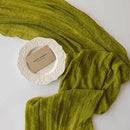 Moss Green Cheesecloth St Patricks Day Table Runner Gauze 120 Inch 10 FT Rustic Boho Cheese Cloth Runner for Wedding Baby Shower Bridal Shower Long Sheer Home Decorations by CozyNest Decor