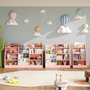 4 Tier Kids Bookshelf Set of 2,4 Layer Sling Kids Book Shelf for Kids Rooms,Wood Children Bookcase,Baby Storage Book Rack,Toddler Bookshelf, Book and Toy Organizer,Book Display Shelf for Nursery by TinyTreasures Baby Boutique