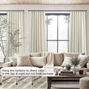 Flax Linen Blackout Living Room Curtain 84 Inch Long 2 Panel Tan Beige Black Out Burlap Farmhouse Insulated Thermal Curtain for Summer Heat Nursery Room Darkening Drapes Bedroom Back Tab 52x84 Length by CozyNest Decor